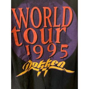 Vintage DOKKEN WORLD TOUR 1995 Men’s Sz XL T Shirt Rock Metal‎ Giant Tag Black
